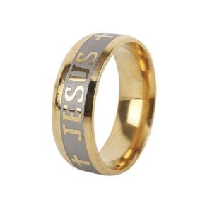 Men's Stainless Steel JESUS Ring, size 6, 7, 8 or 9